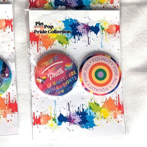 LGTBQ+ Pride Custom Pinback Buttons Collectibles 2.25 inch Graphic Gift Ideas - Picture 4 of 5